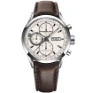 Мъжки ръчен часовник с автоматичен механизъм - корпус от Стомана - Естествена кожа - цвят Бял Кафяв