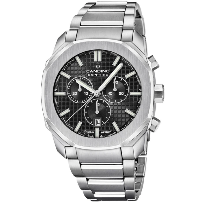 Мъжки ръчен часовник с кварцов механизъм - корпус от Стомана - Стоманена верижка - цвят Черен