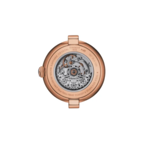 Дамски ръчен часовник с автоматичен механизъм - корпус от Стомана - Естествена кожа - цвят Сребрист Кафяв