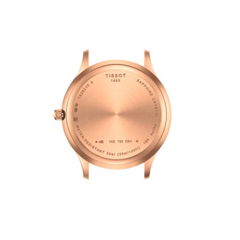 Дамски ръчен часовник с кварцов механизъм - корпус от Жълто злато 18К - Естествена кожа - цвят Син Син