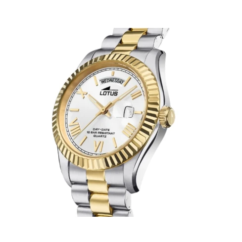 Мъжки ръчен часовник с кварцов механизъм - корпус от Стомана - Стоманена верижка - цвят Бял Сив