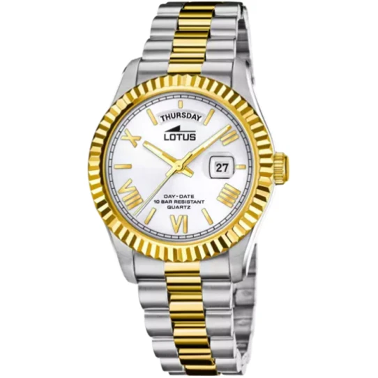 Мъжки ръчен часовник с кварцов механизъм - корпус от Стомана - Стоманена верижка - цвят Бял Сив