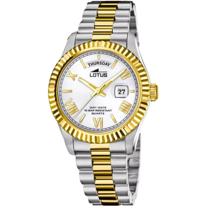 Мъжки ръчен часовник с кварцов механизъм - корпус от Стомана - Стоманена верижка - цвят Бял Сив