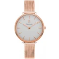 Дамски ръчен часовник с кварцов механизъм - корпус от Стомана - Меш - цвят Седеф Розово Злато