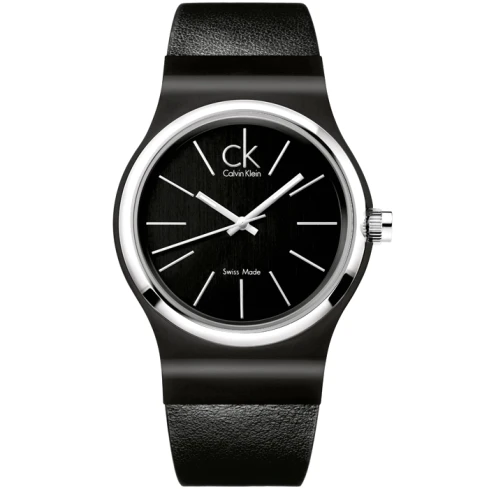 Мъжки ръчен часовник с кварцов механизъм - корпус от Стомана - Естествена кожа - цвят Черен Черен