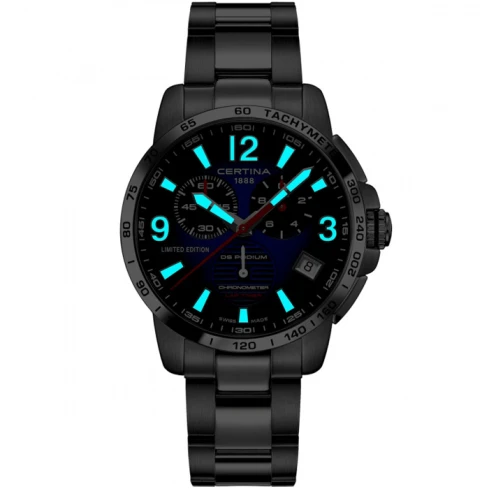 Мъжки ръчен часовник с кварцов механизъм - корпус от Стомана - Стоманена верижка - цвят Син Сив