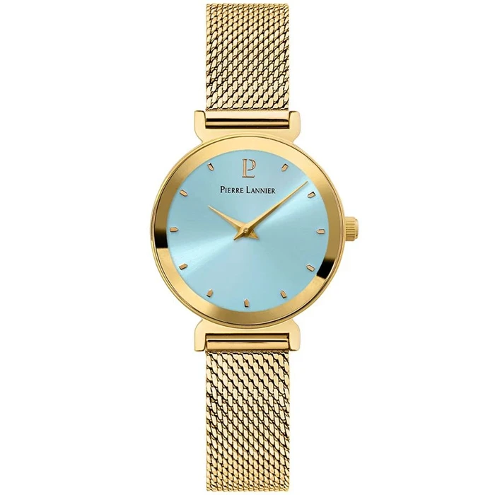Дамски ръчен часовник с кварцов механизъм - корпус от Стомана - Меш - цвят Син