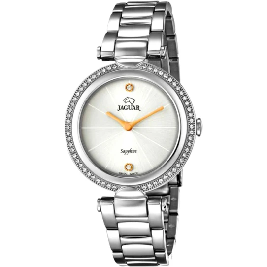 Дамски ръчен часовник с кварцов механизъм - корпус от Стомана - Стоманена верижка - цвят Бял Сив