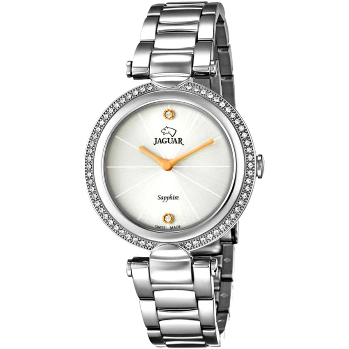 Дамски ръчен часовник с кварцов механизъм - корпус от Стомана - Стоманена верижка - цвят Бял Сив