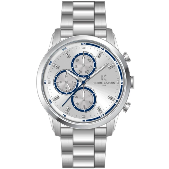 Мъжки ръчен часовник с кварцов механизъм - корпус от Стомана - Стоманена верижка - цвят Сребрист Сив