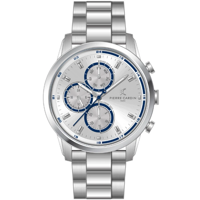 Мъжки ръчен часовник с кварцов механизъм - корпус от Стомана - Стоманена верижка - цвят Сребрист Сив