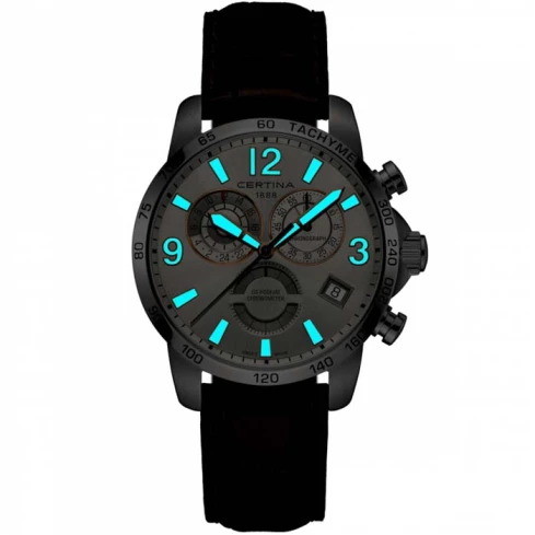 Мъжки ръчен часовник с кварцов механизъм - корпус от Стомана - Естествена кожа - цвят Сребрист Кафяв