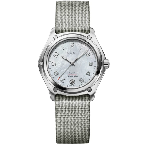 Дамски ръчен часовник с кварцов механизъм - корпус от Стомана - Стоманена верижка - цвят Седеф Сив