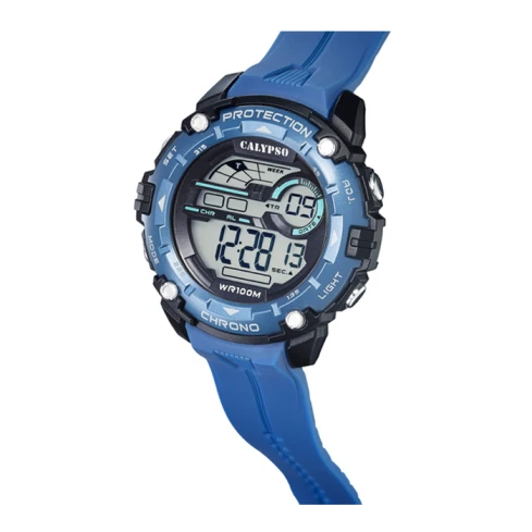 Унисекс ръчен часовник с кварцов механизъм - корпус от Полимер - Полимер - цвят Сив Син