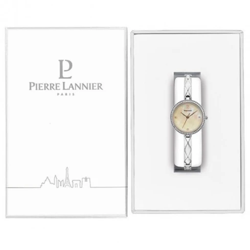 Дамски ръчен часовник с кварцов механизъм - корпус от Стомана - Стоманена верижка - цвят Седеф