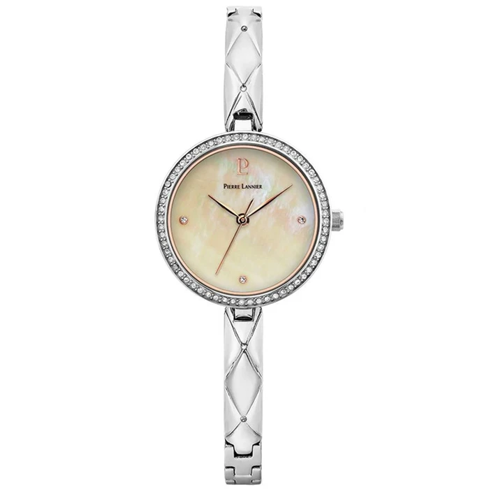 Дамски ръчен часовник с кварцов механизъм - корпус от Стомана - Стоманена верижка - цвят Седеф