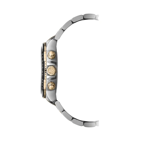 Мъжки ръчен часовник с кварцов механизъм - корпус от Стомана - Стоманена верижка - цвят Черен Сив