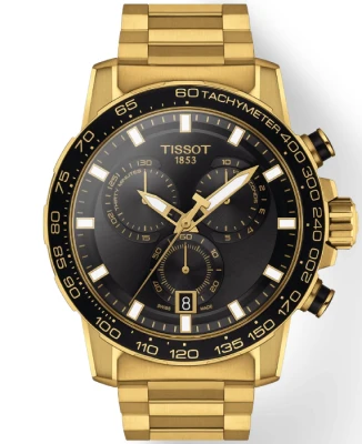 Мъжки ръчен часовник с кварцов механизъм - корпус от Стомана - Стоманена верижка - цвят Черен Злато