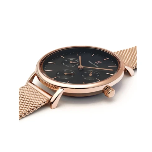 Дамски ръчен часовник с кварцов механизъм - корпус от Стомана - Меш - цвят Черен Розово Злато