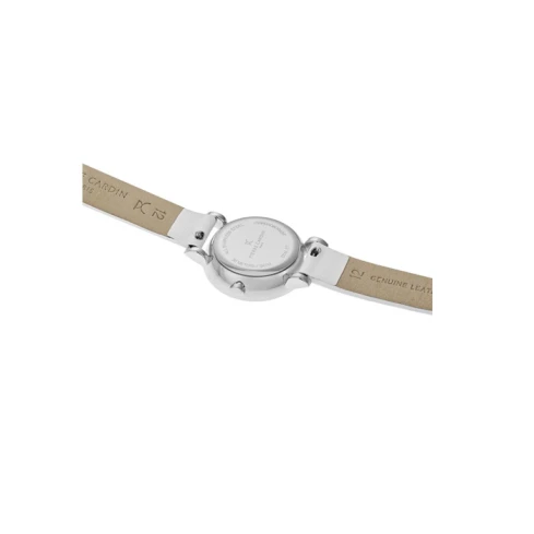 Дамски ръчен часовник с кварцов механизъм - корпус от Стомана - Естествена кожа - цвят Черен Бял