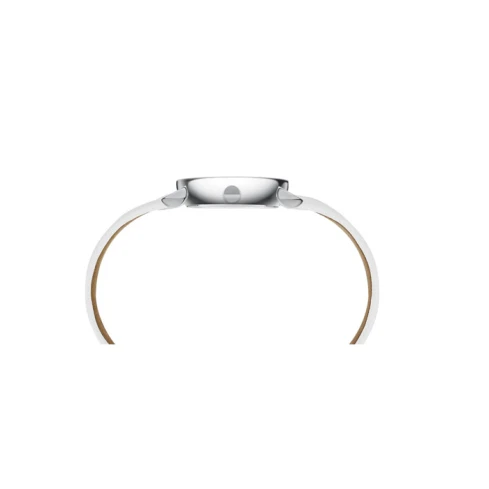 Дамски ръчен часовник с кварцов механизъм - корпус от Стомана - Естествена кожа - цвят Черен Бял