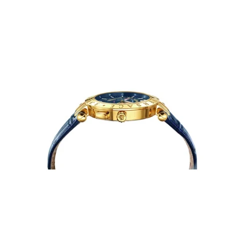 Мъжки ръчен часовник с кварцов механизъм - корпус от Стомана - Естествена кожа - цвят Син Син