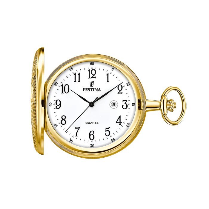 Мъжки ръчен часовник с кварцов механизъм - корпус от Стомана - цвят Бял