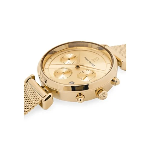 Дамски ръчен часовник с кварцов механизъм - корпус от Стомана - Меш - цвят Злато