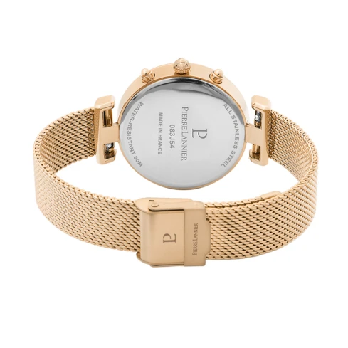 Дамски ръчен часовник с кварцов механизъм - корпус от Стомана - Меш - цвят Злато