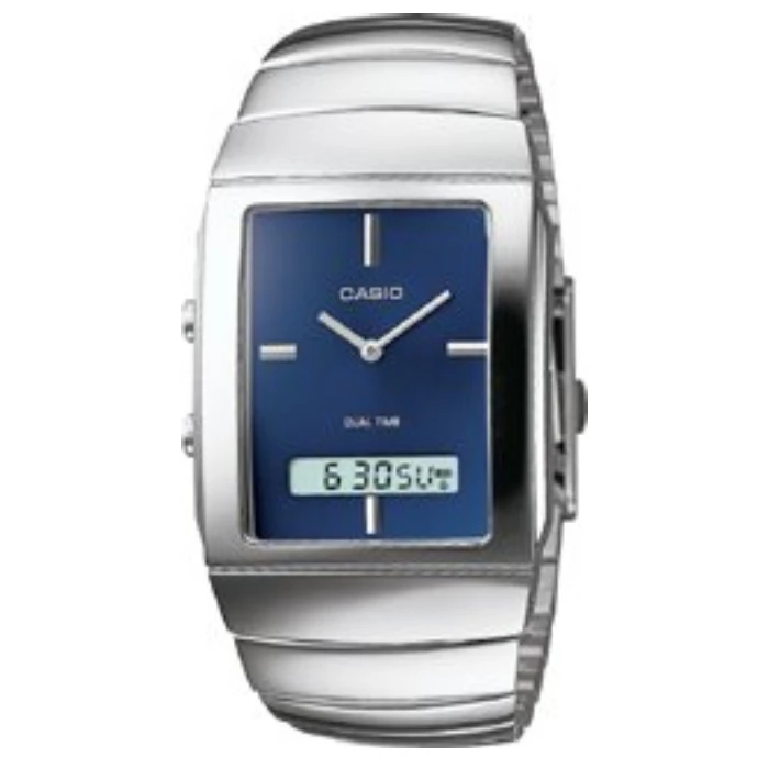 Мъжки ръчен часовник с кварцов механизъм - корпус от Стомана - Стоманена верижка - цвят Син Сив