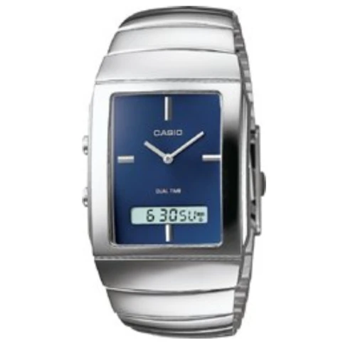 Мъжки ръчен часовник с кварцов механизъм - корпус от Стомана - Стоманена верижка - цвят Син Сив