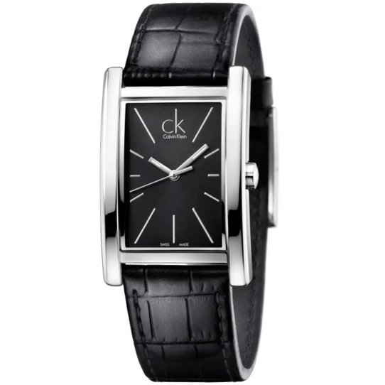 Мъжки ръчен часовник с кварцов механизъм - корпус от Стомана - Естествена кожа - цвят Черен Черен