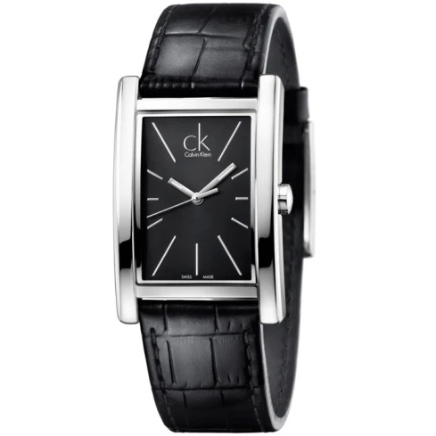 Мъжки ръчен часовник с кварцов механизъм - корпус от Стомана - Естествена кожа - цвят Черен Черен