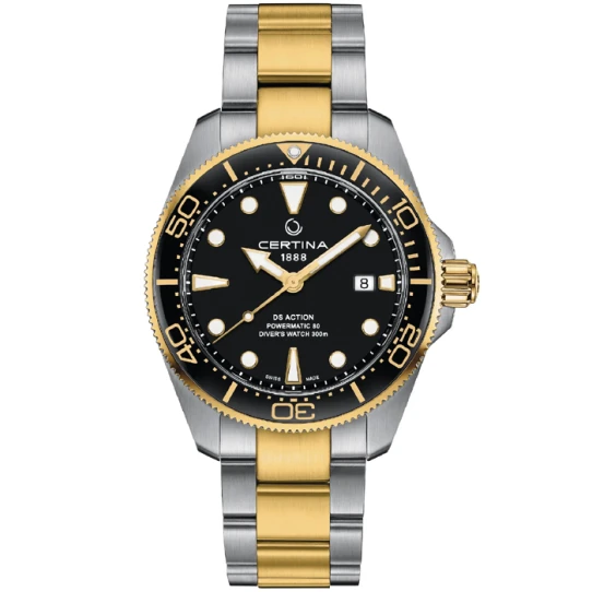 Мъжки ръчен часовник с автоматичен механизъм - корпус от Стомана - Стоманена верижка - цвят Черен Злато