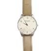 Дамски ръчен часовник с кварцов механизъм - корпус от Стомана - Естествена кожа - цвят Бял Бежов