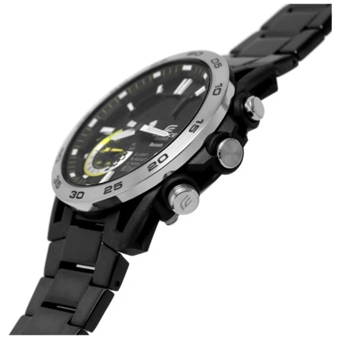 Мъжки ръчен часовник с кварцов механизъм - корпус от Стомана - Стоманена верижка - цвят Черен