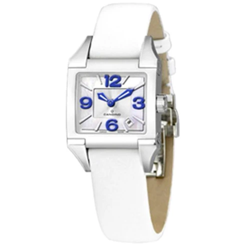 Дамски ръчен часовник с кварцов механизъм - корпус от Стомана - Естествена кожа - цвят Седеф