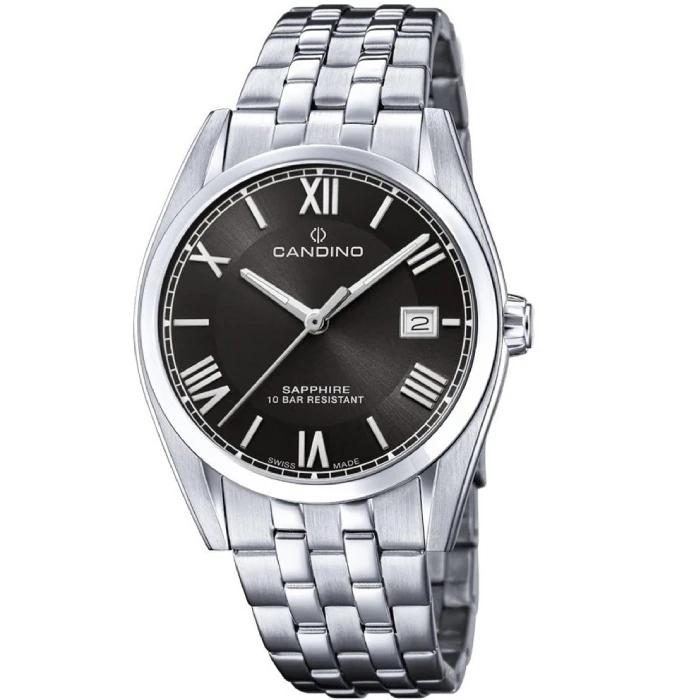 Мъжки ръчен часовник с кварцов механизъм - корпус от Стомана - Стоманена верижка - цвят Черен