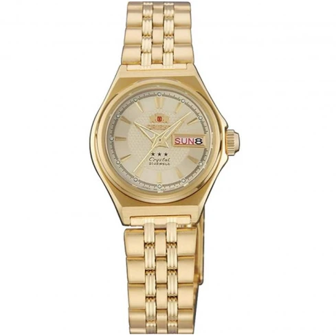 Дамски ръчен часовник с автоматичен механизъм - корпус от Стомана - Стоманена верижка - цвят Шампанско Злато