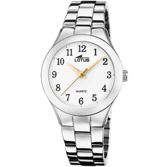 Дамски ръчен часовник с кварцов механизъм - корпус от Стомана - Стоманена верижка - цвят Бял Сив