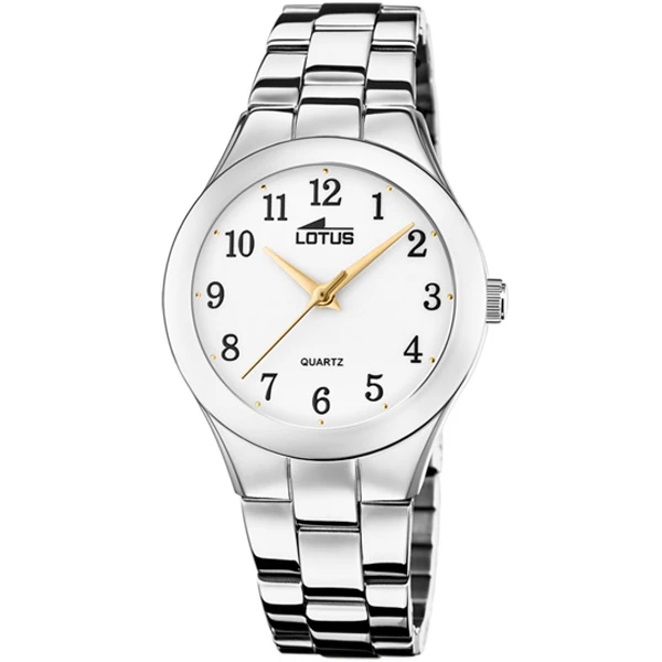 Дамски ръчен часовник с кварцов механизъм - корпус от Стомана - Стоманена верижка - цвят Бял Сив