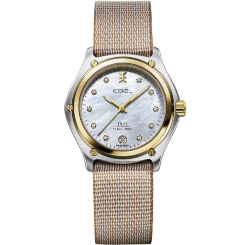 Дамски ръчен часовник с кварцов механизъм - корпус от Стомана - Стоманена верижка - цвят Седеф Сив