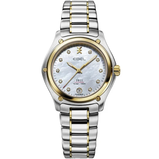 Дамски ръчен часовник с кварцов механизъм - корпус от Стомана - Стоманена верижка - цвят Седеф Сив