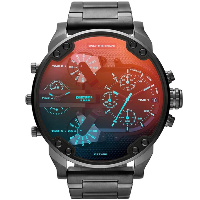 Мъжки ръчен часовник с кварцов механизъм - корпус от Стомана - Стоманена верижка - цвят Черен Черен