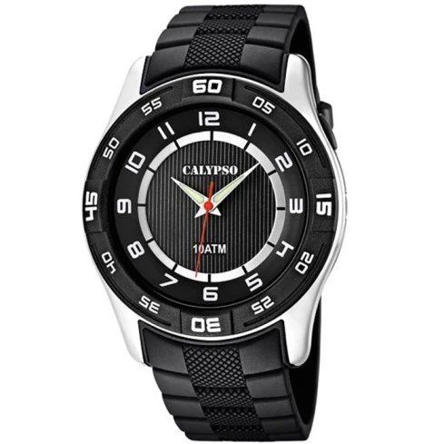 Унисекс ръчен часовник с кварцов механизъм - корпус от Полимер - Полимер - цвят Черен Черен