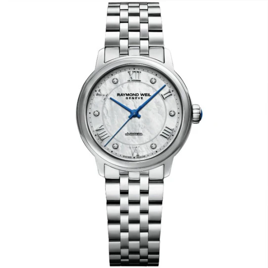 Дамски ръчен часовник с автоматичен механизъм - корпус от Стомана - Стоманена верижка - цвят Седеф