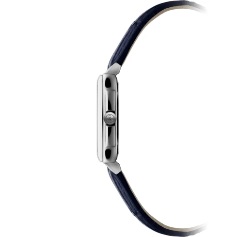 Дамски ръчен часовник с кварцов механизъм - корпус от Стомана - Естествена кожа - цвят Син Син