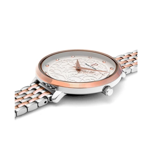 Дамски ръчен часовник с кварцов механизъм - корпус от Стомана - Стоманена верижка - цвят Бял Сив