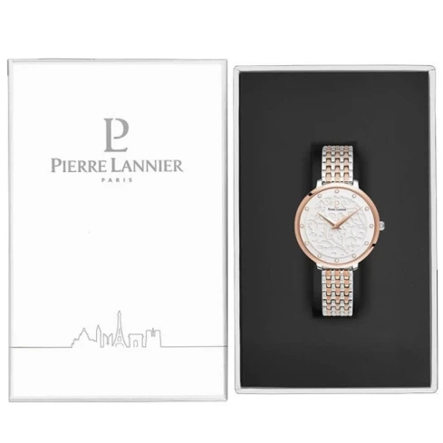 Дамски ръчен часовник с кварцов механизъм - корпус от Стомана - Стоманена верижка - цвят Бял Сив