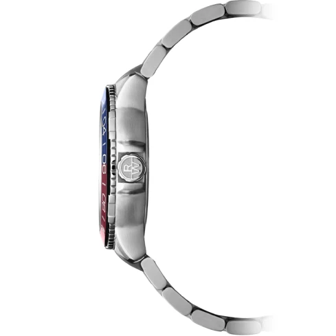 Мъжки ръчен часовник с кварцов механизъм - корпус от Стомана и алуминий - Стоманена верижка - цвят Черен